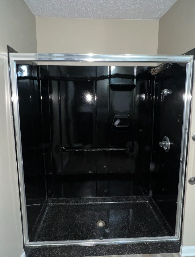 Reglazed black shower