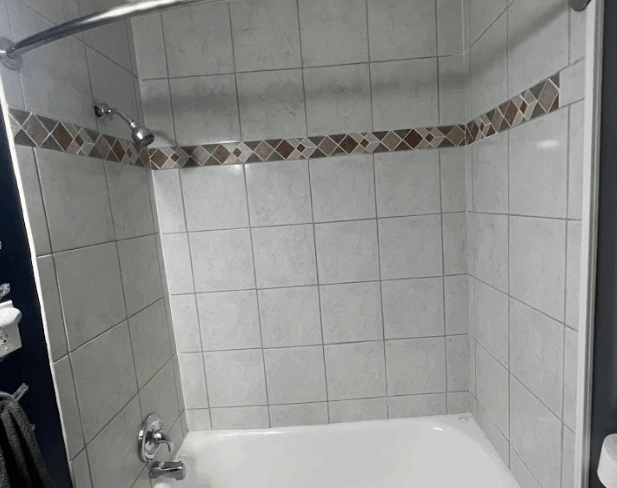 Newly reglazed shower